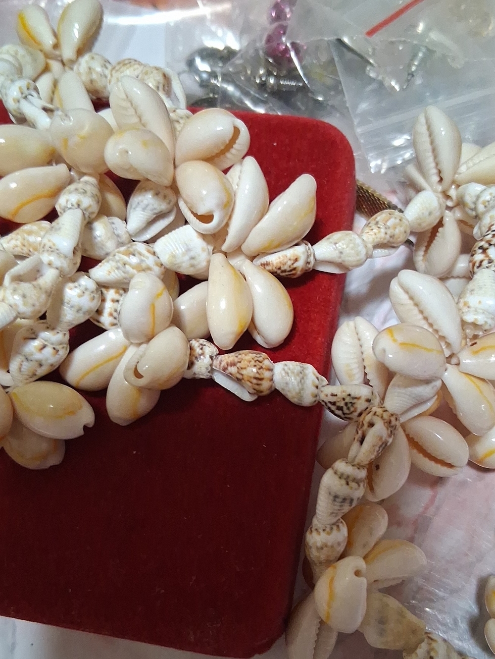 Source Unknown Natural Shell Necklace in White & Cream